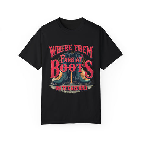 Where Them Fans at Boots Unisex T-Shirt - Perfect for Country Music Lovers