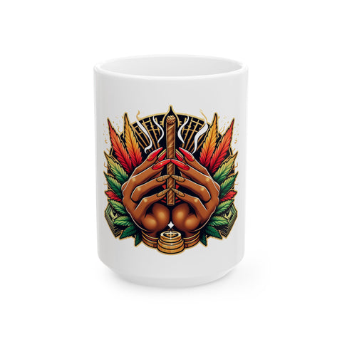 Artistic Ceramic Mug with Bold Graphic Design - Perfect Gift for Art Lovers