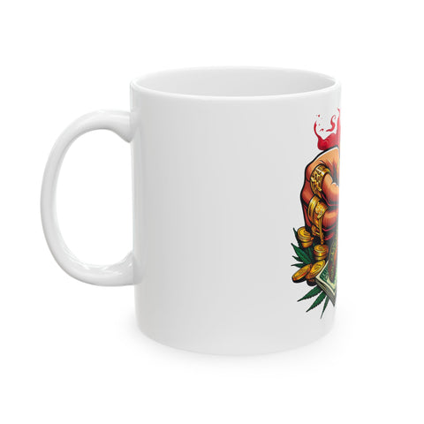 Cannabis Lifestyle Ceramic Mug - Unique 11oz/15oz Weed Money Design