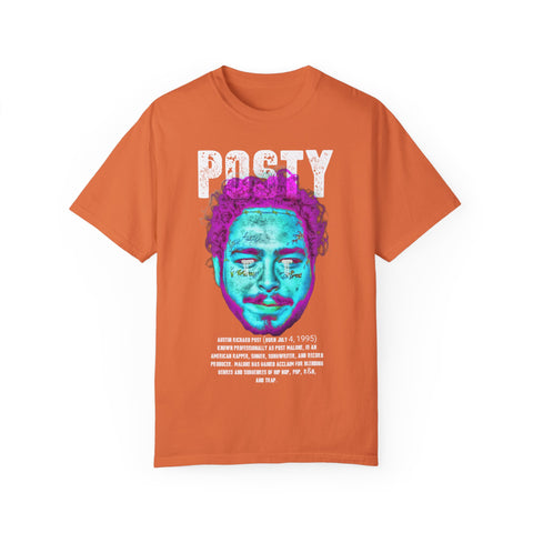 Posty Unisex Garment-Dyed T-shirt | Vibrant Vintage Style Tee for Music Lovers